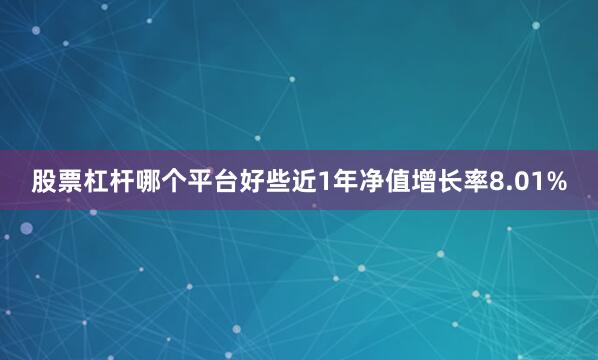 股票杠杆哪个平台好些近1年净值增长率8.01%
